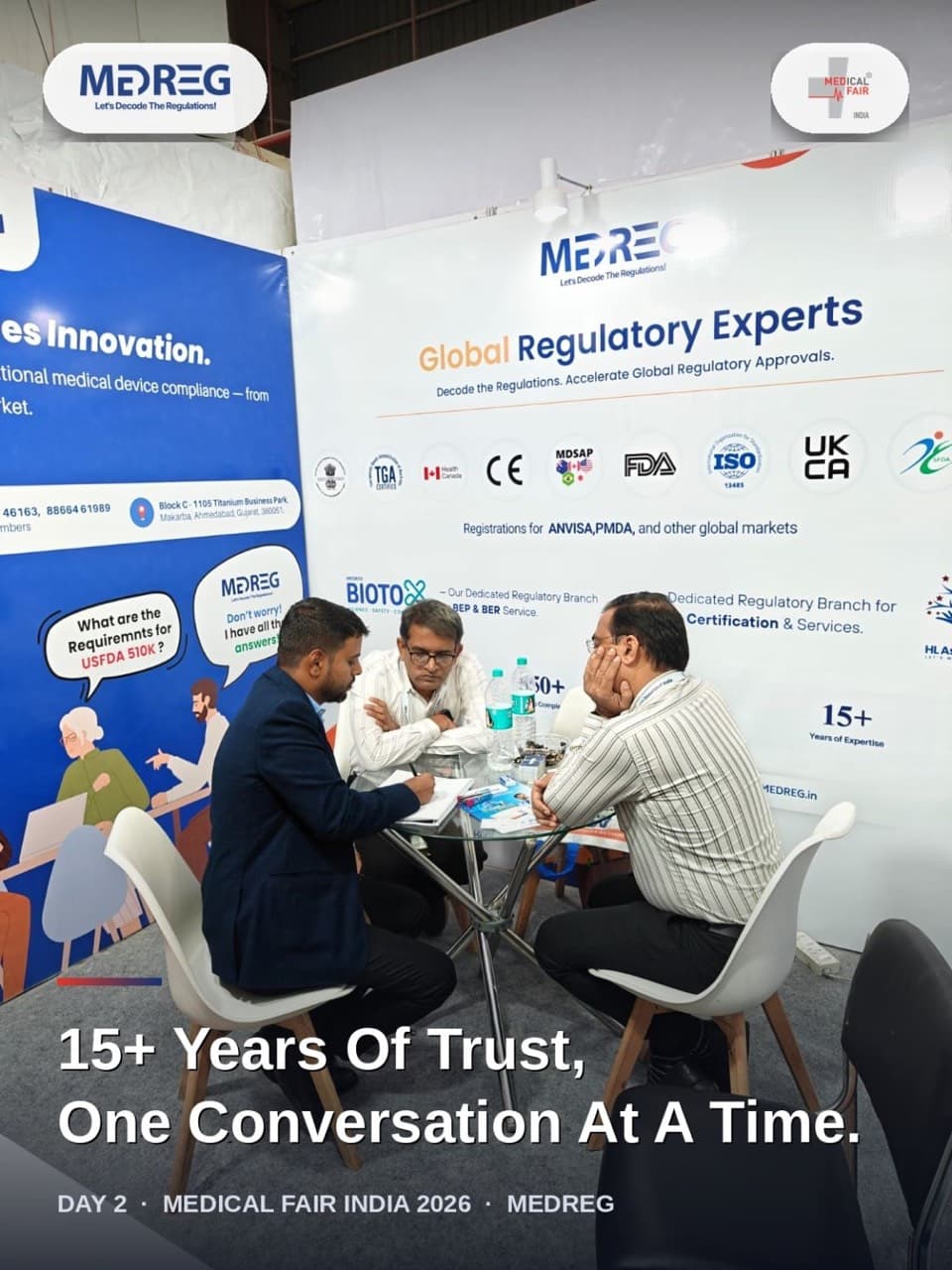MedReg experts in a consultation at Medical Fair India 2026