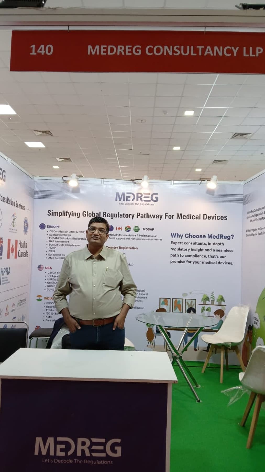 The MedReg Consultancy LLP exhibition stall