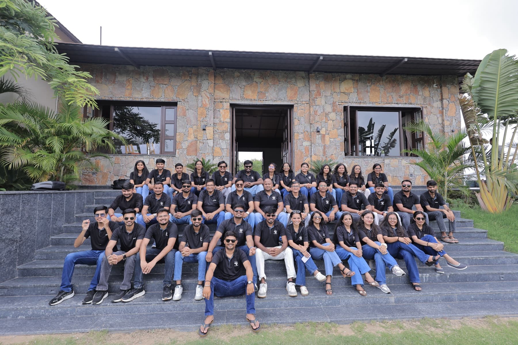 The MedReg team in company polo shirts, group photo