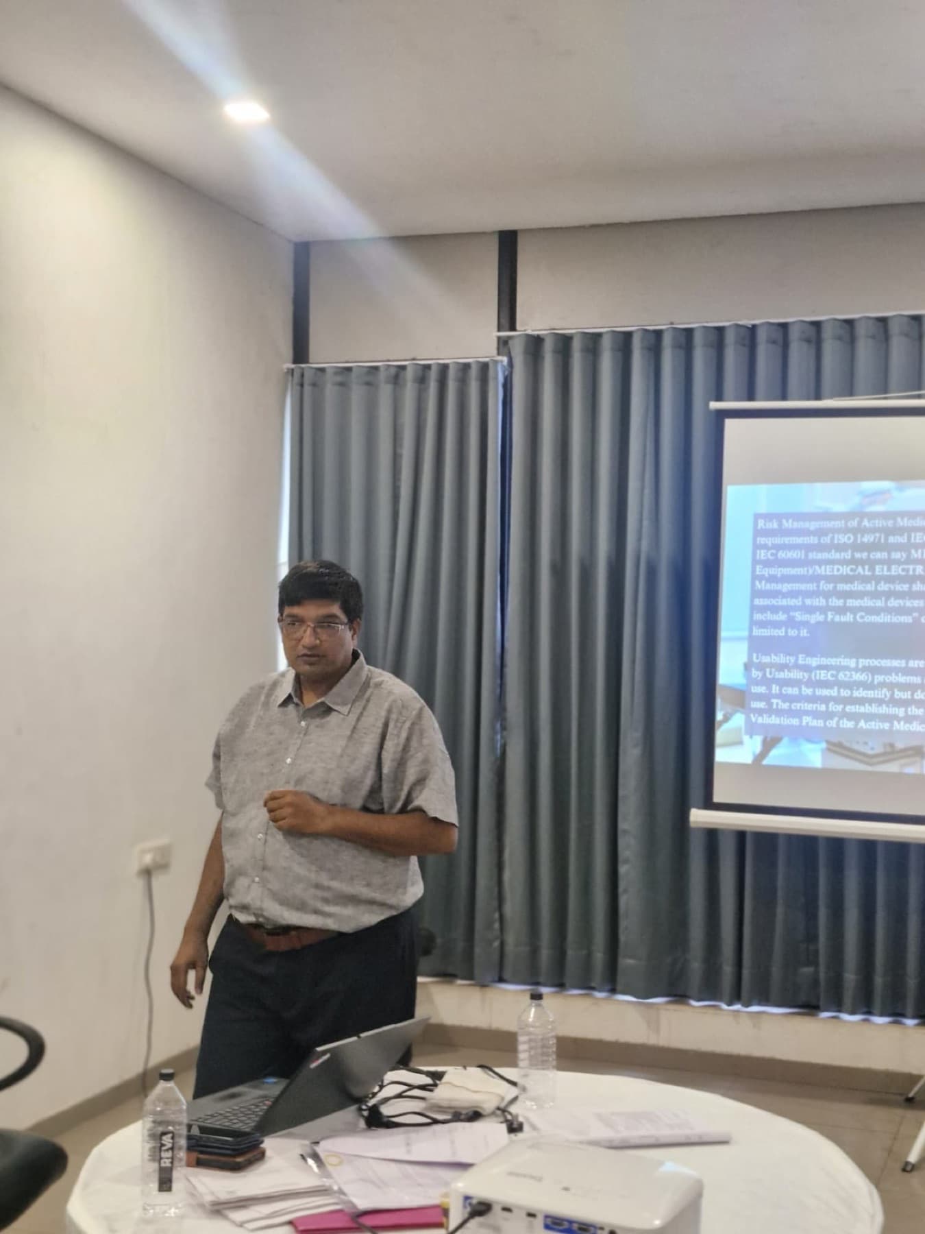 A trainer speaking at an in-house training session