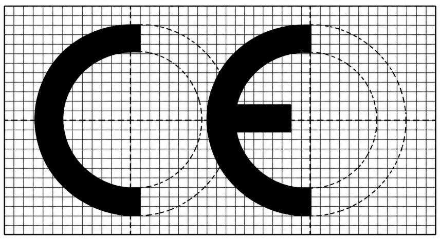 CE marking symbol and its proportions